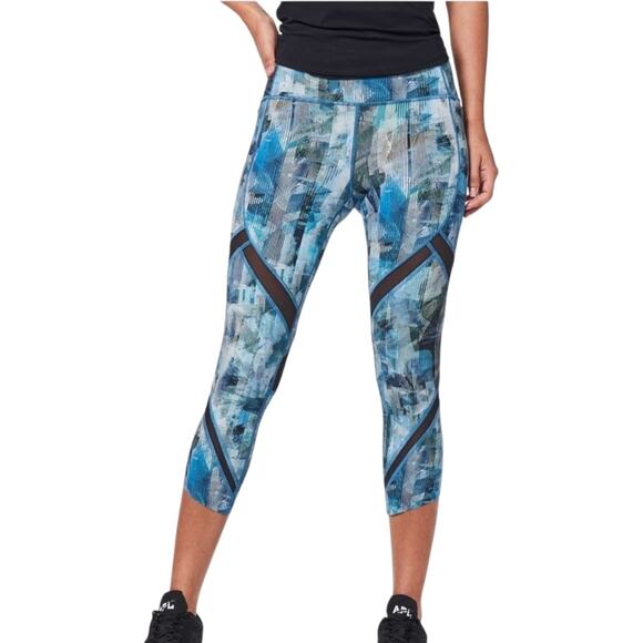 Lululemon On Pace Crop *21" Sun Dazed Multi Blue Size 8 EUC - Picture 2 of 9